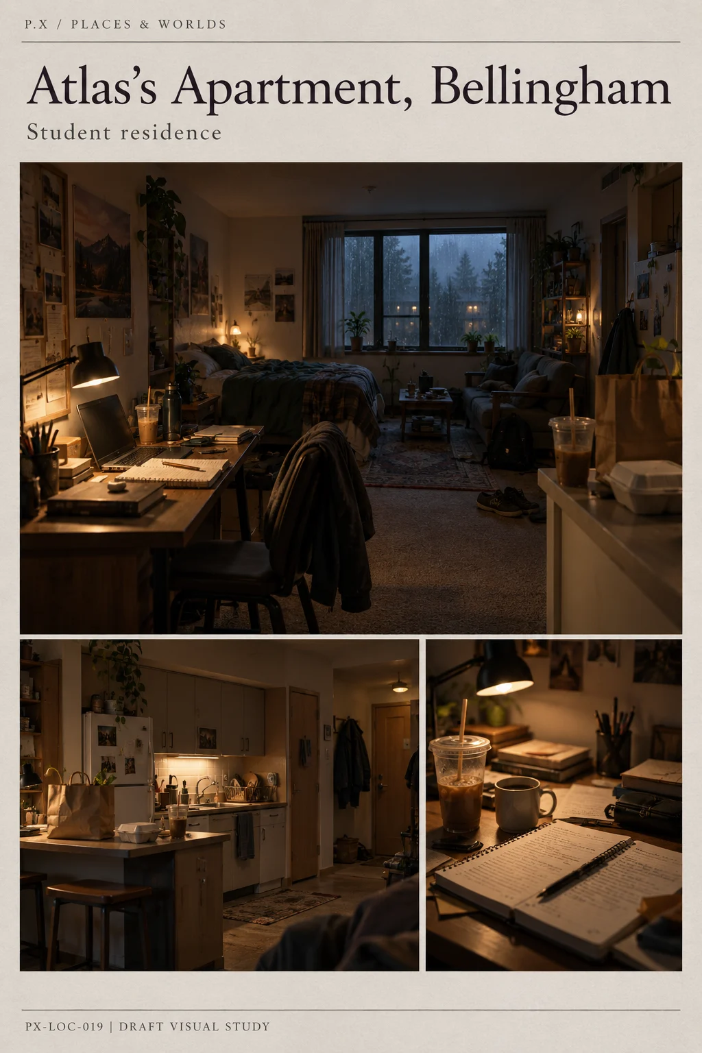 Atlas’s Apartment, Bellingham — illustrative reconstruction